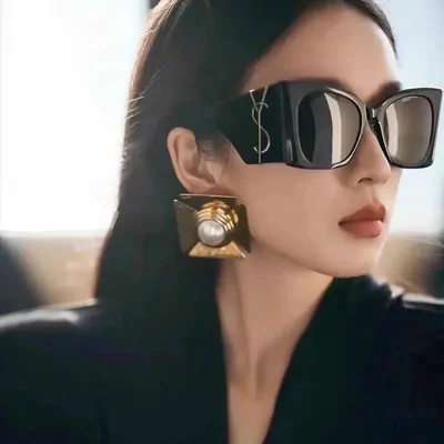 YSL Square Sunglasses with Gold Logo