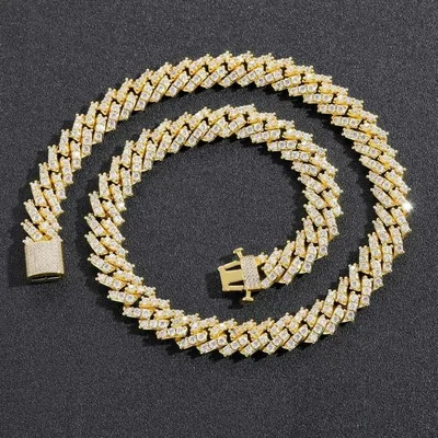 Gold Iced-Out Cuban Chain Necklace
