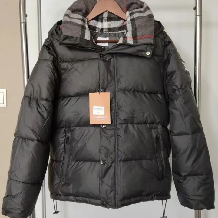 Burberry Black Puffer Jacket with Check Lining