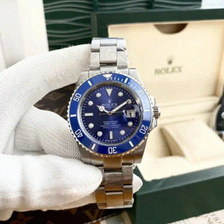 Rolex Submariner Blue Dial Stainless Steel Watch